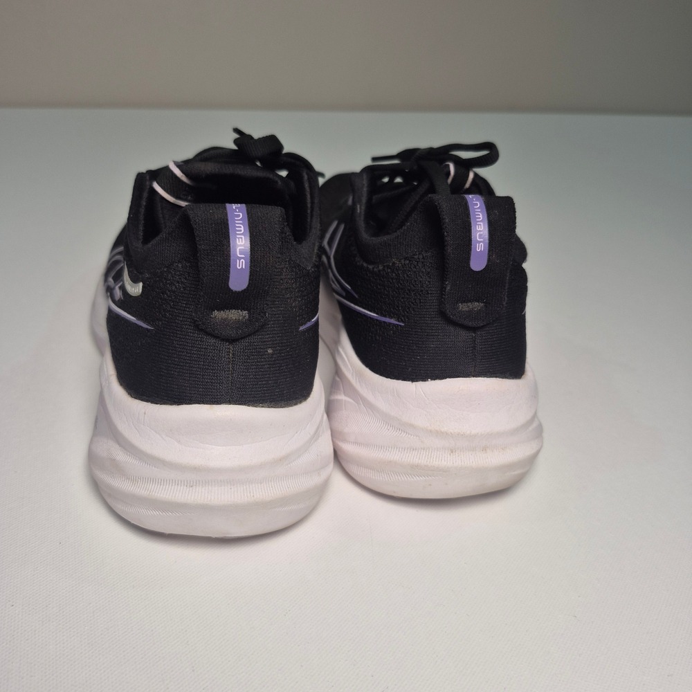 Asics Gel-Nimbus 26 Women Running Shoes Black Purple Sneakers - Picture 8 of 10